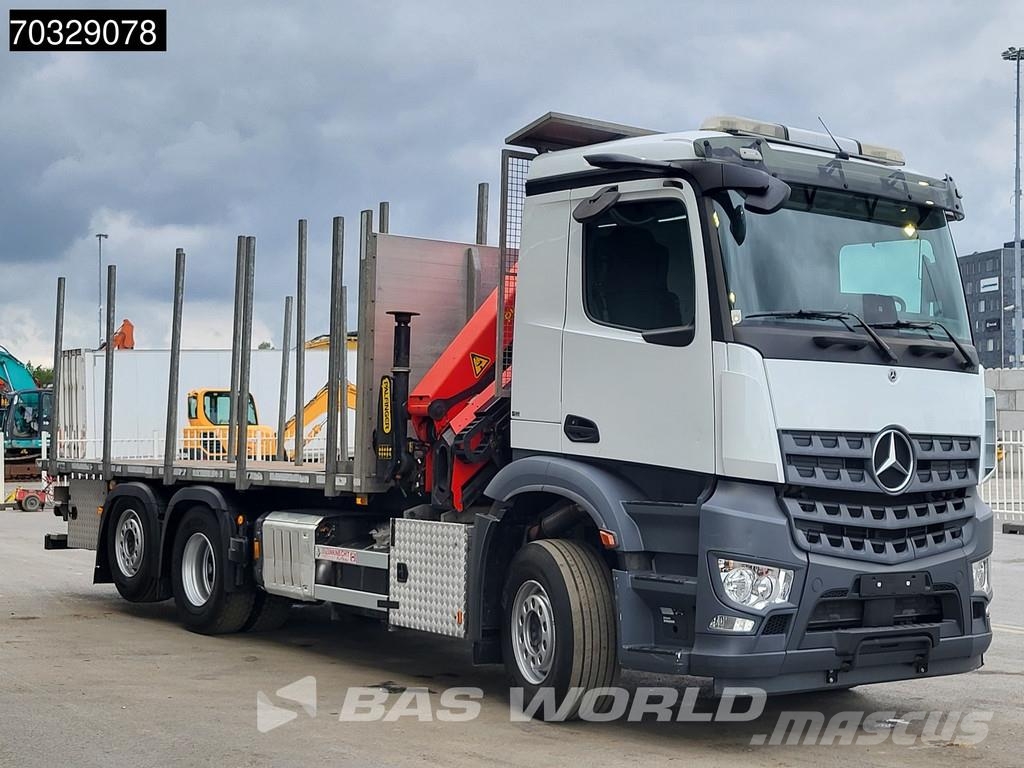 Mercedes-Benz Actros 2536 6X2 Palfinger PK18502 SH Kran Crane 6 شاحنات مسطحة/مفصلية الجوانب