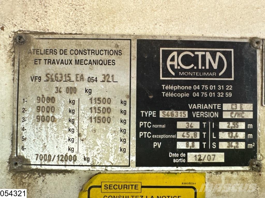 Actm Lowbed 45.800KG, winch Semi remorque surbaissée