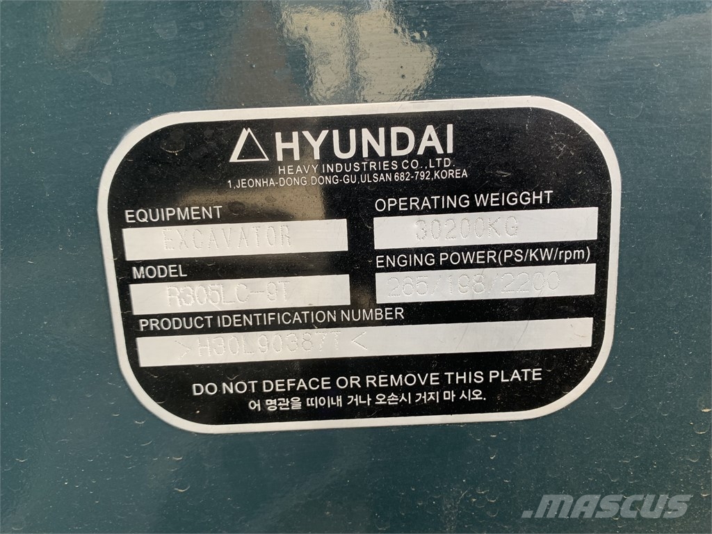Hyundai 305LC-9T Minigraafmachines < 7t