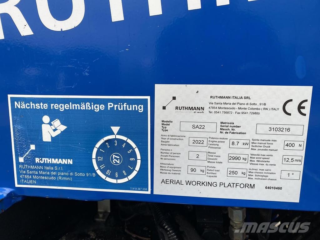 Ruthmann Bluelift SA22, Spin hoogwerker, 22 meter Iseliikuvad poomtõstukid