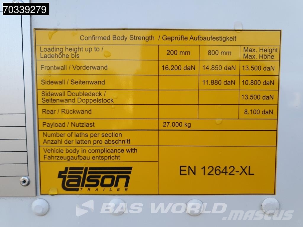 Talson F1227 3 axles NEW Rolltor Confection BPW Lift Axle Kofferauflieger