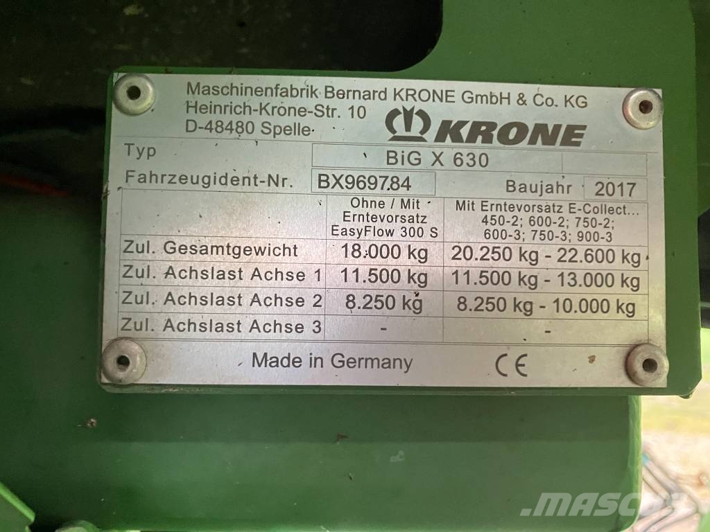 Krone Big X 630 Silokombainid