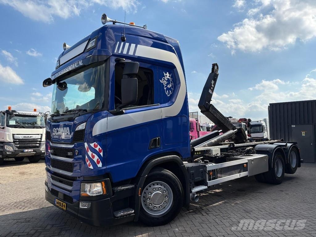 Scania R 410 + HOOK LIFT SYSTEM 25 tons + 6X2 + LIFT AXLE Camiones elevadores de gancho