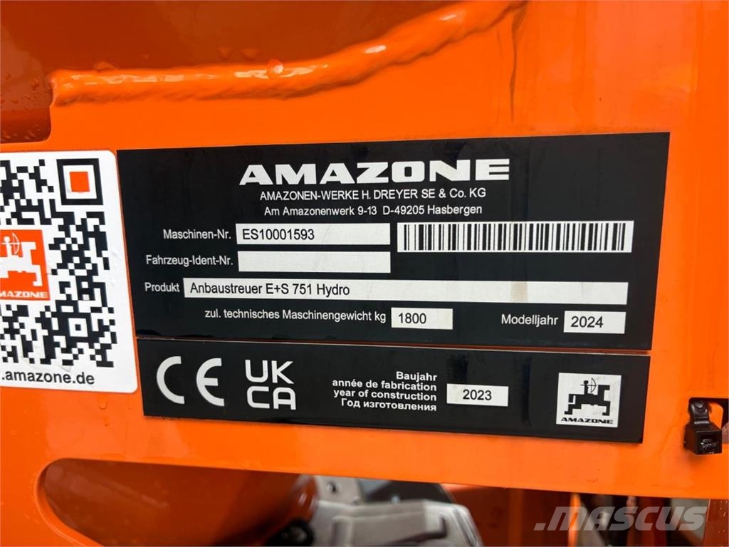 Amazone Salzstreuer E+S 751 Hydro الجرارات