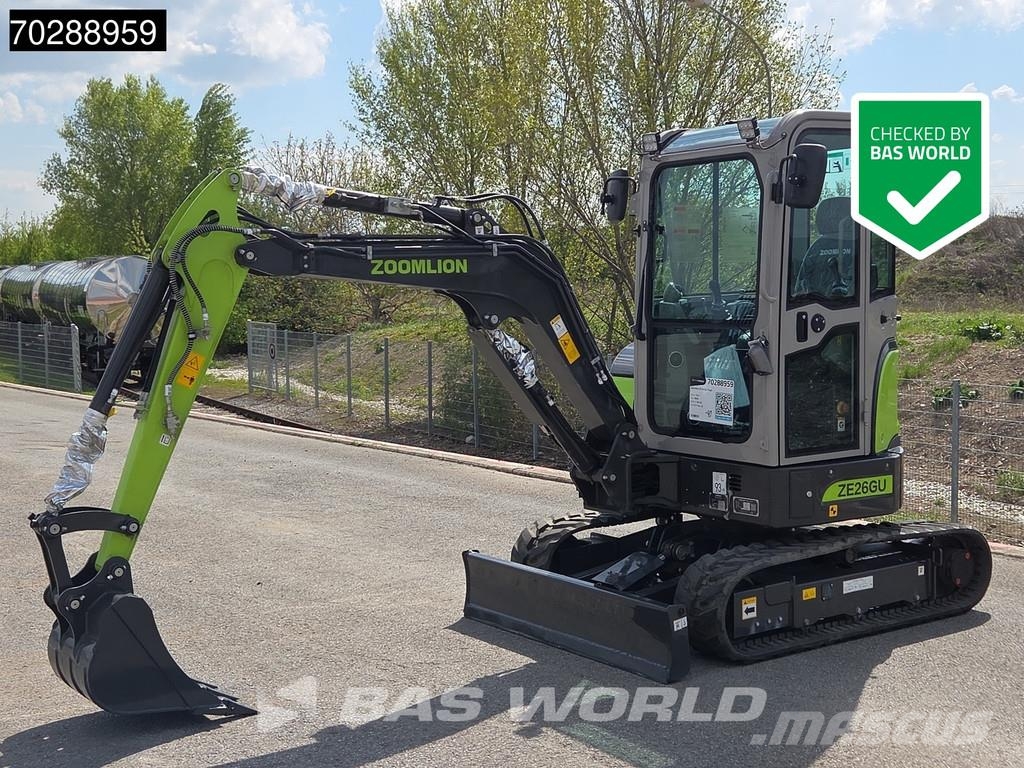 Zoomlion ZE26 GU HERSTELLERGARANTIE – KUBOTA MOTOR – CE حفارات صغيرة أقل من 7 طن (حفارات صغيرة)