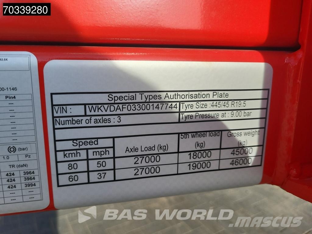 Kässbohrer LB3E 3 axles Extendable Lift + Steering Axle Žemo iškrovimo puspriekabės
