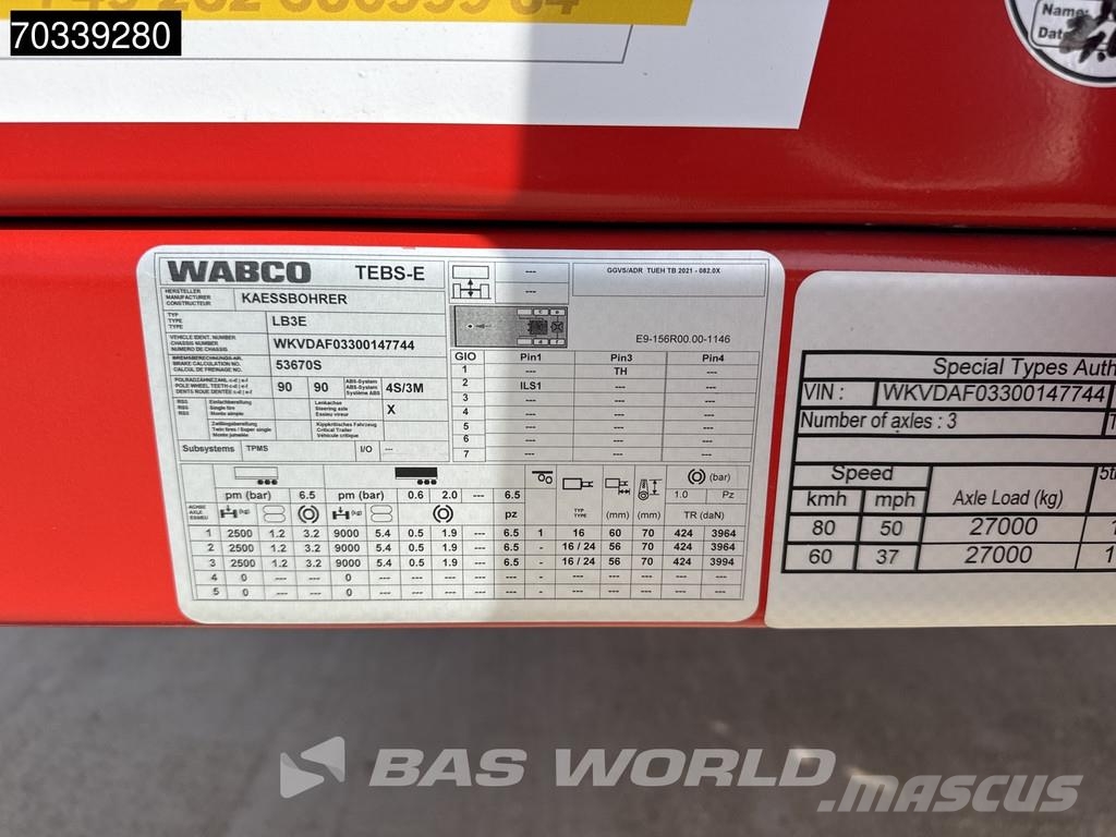 Kässbohrer LB3E 3 axles Extendable Lift + Steering Axle Žemo iškrovimo puspriekabės