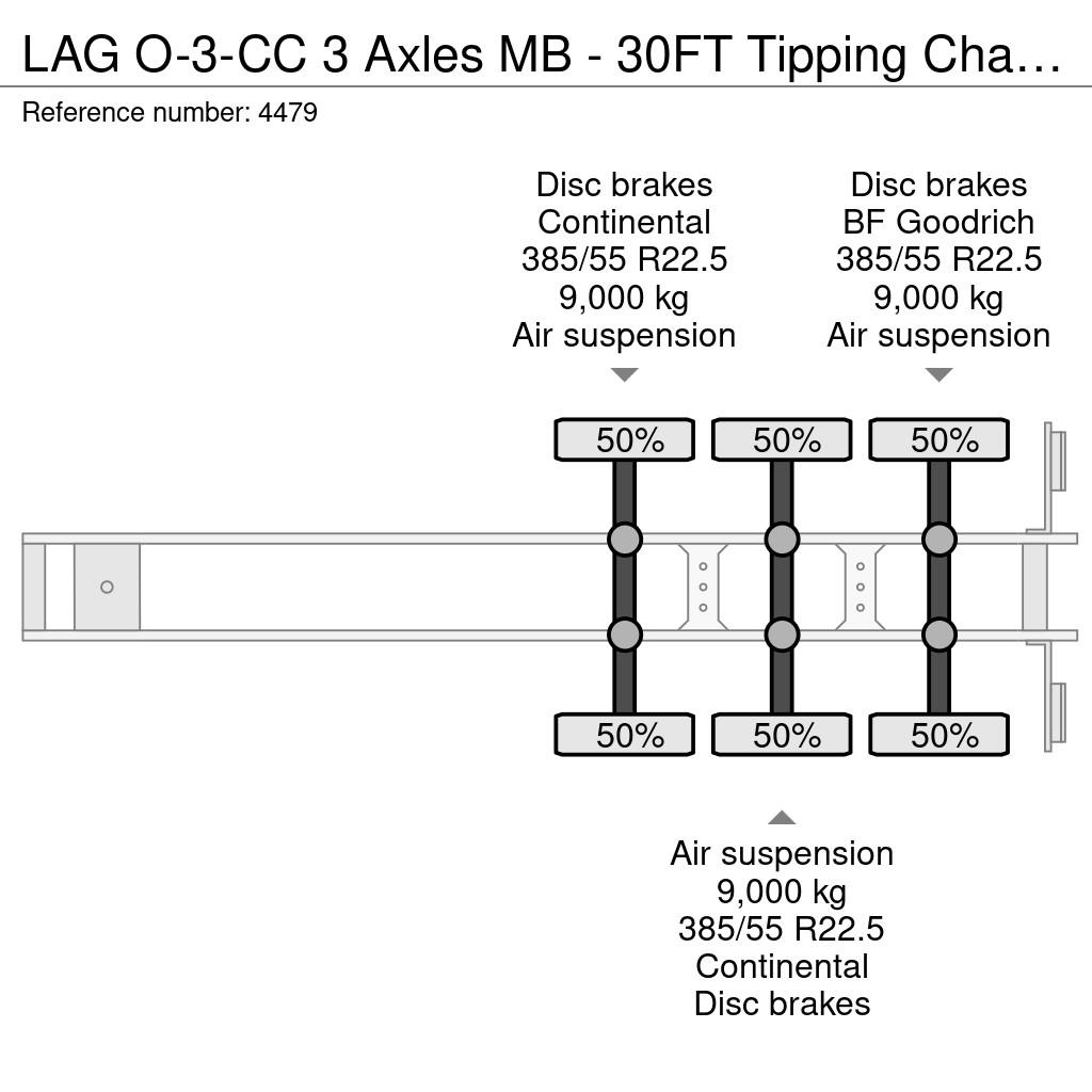 LAG O-3-CC 3 Axles MB - 30FT Tipping Chassis - Rotary نصف مقطورات حاويات