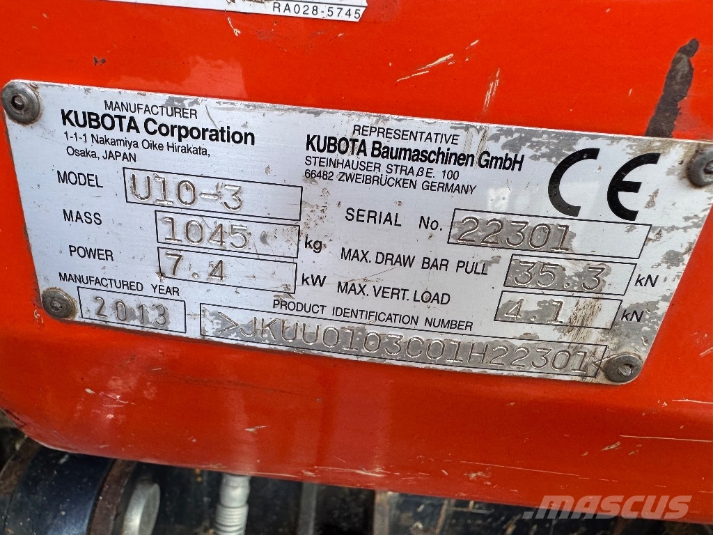 Kubota U 10-3 Minigravemaskiner