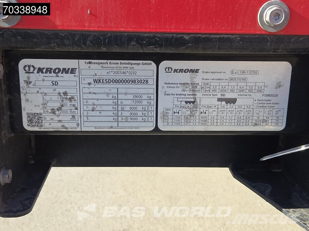 Krone SD MEGA Liftachse Lift+Hubdach TUV 08/27 Poluprikolice sa ciradom