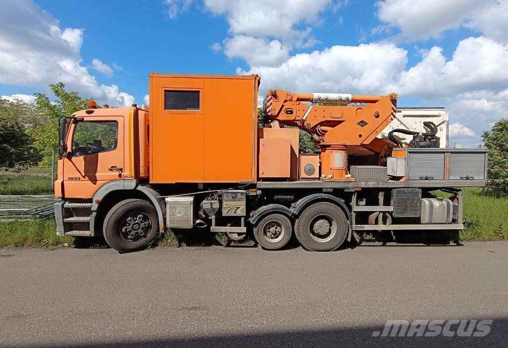 Mercedes-Benz AXOR 1833 overhead line truck Rail Dvojcestné rýpadlá
