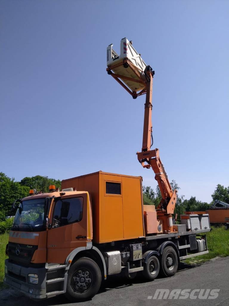 Mercedes-Benz AXOR 1833 overhead line truck Rail Dvojcestné rýpadlá