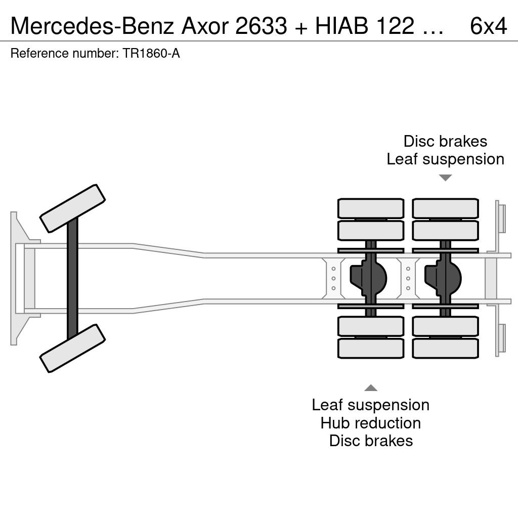 Mercedes-Benz Axor 2633 + HIAB 122 B-2 + 6X4 + REMOTE + MANUAL Всъдеходни кранове