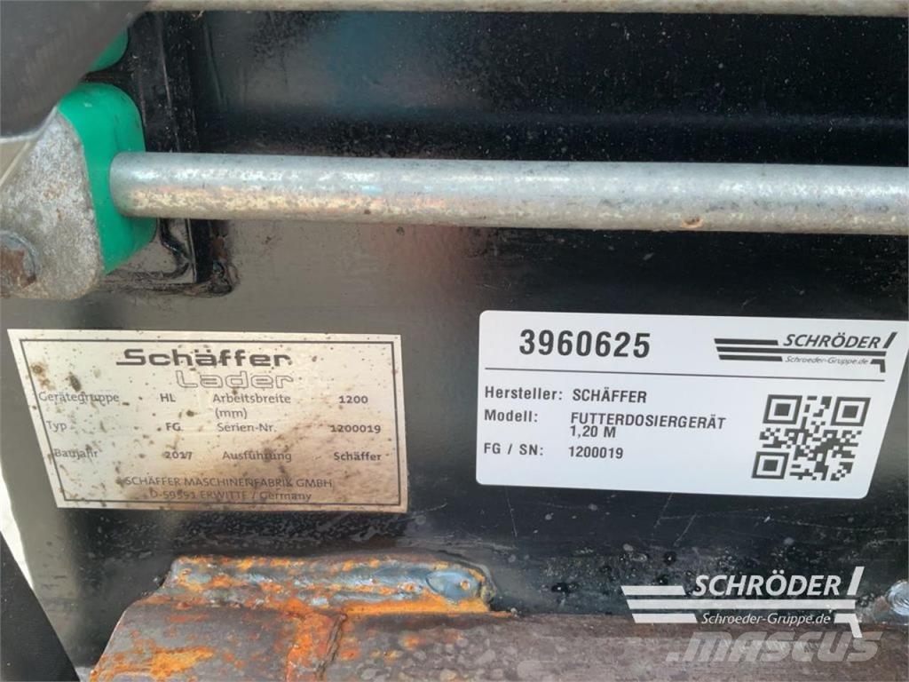 Schäffer FUTTERDOSIERGERÄT 1,20 M | EURO AUFNAHME Silo's