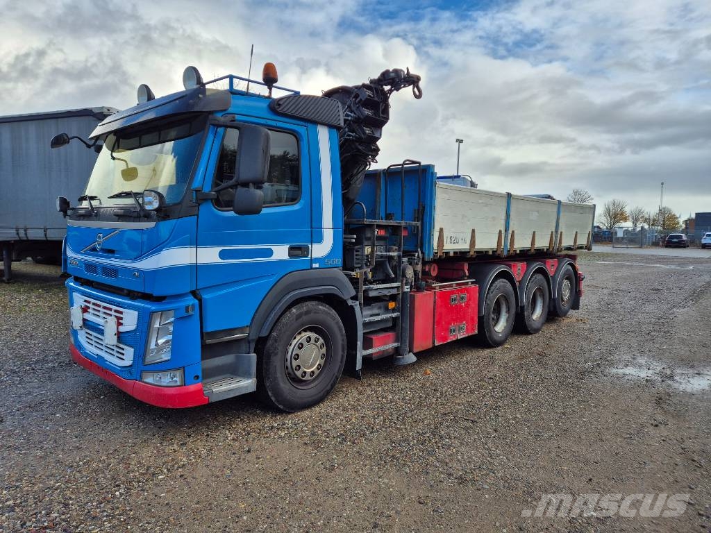 Volvo FM 500 8x4/4 // HIAB 244 EP-5 HIPRO // 3 way tip Lastbil med kran