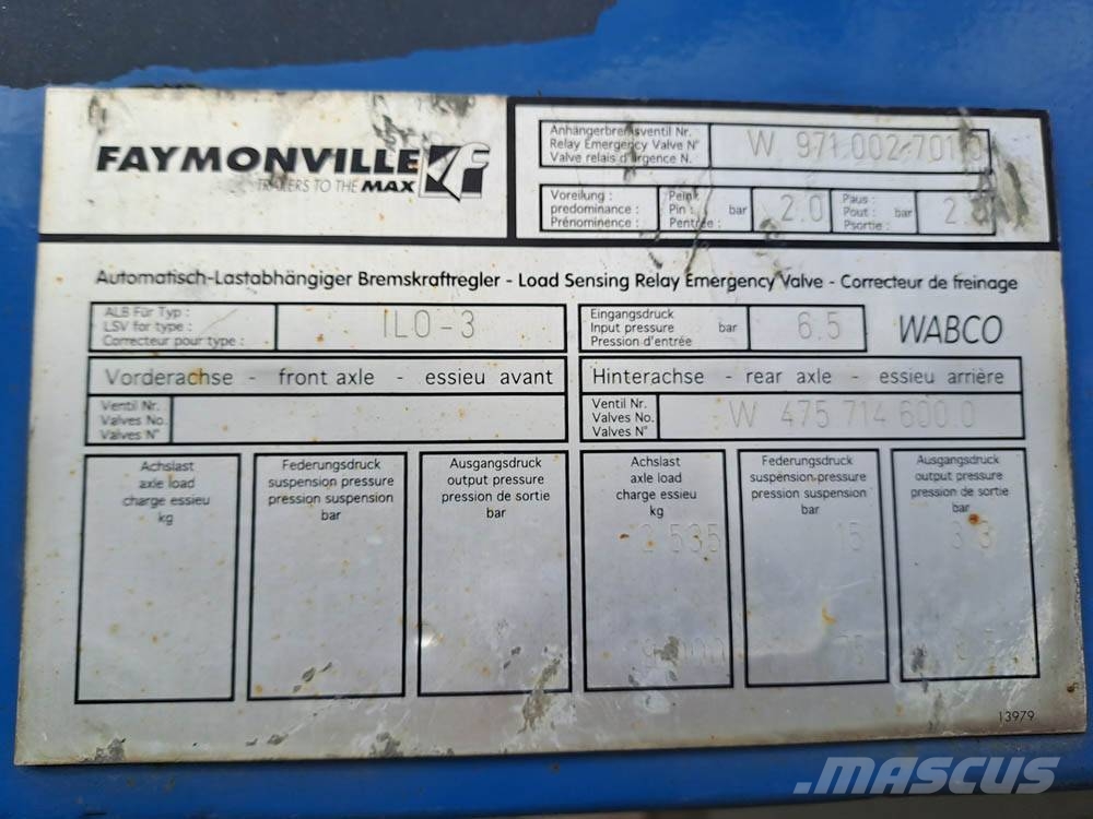Faymonville 3 aks. Muut puoliperävaunut