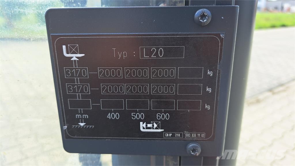 Linde L20 Ηλεκτρικά παλετοφόρα με ιστό