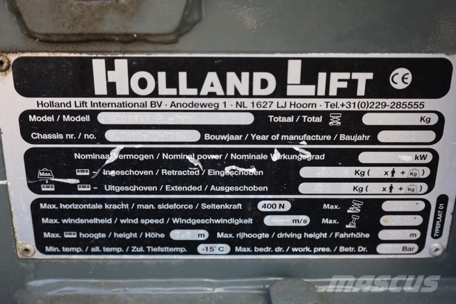 Holland Lift Ecostar HL-7810 Electric, 10m Working Height, 450k Elevadores de tesoura