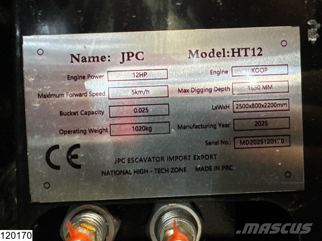JPC HT12 New – Unused, 2025, 12 hp Mini bageri < 7t