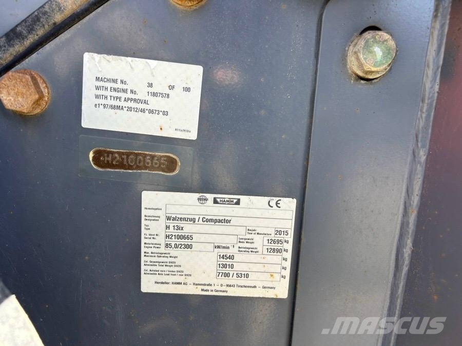 Hamm H13i X Οδοστρωτήρες μονού κυλίνδρου