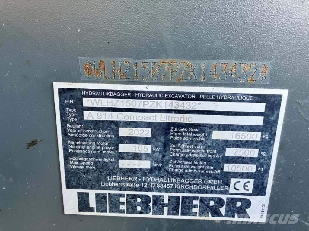 Liebherr A 914 Compact Litronic Excavadoras de ruedas