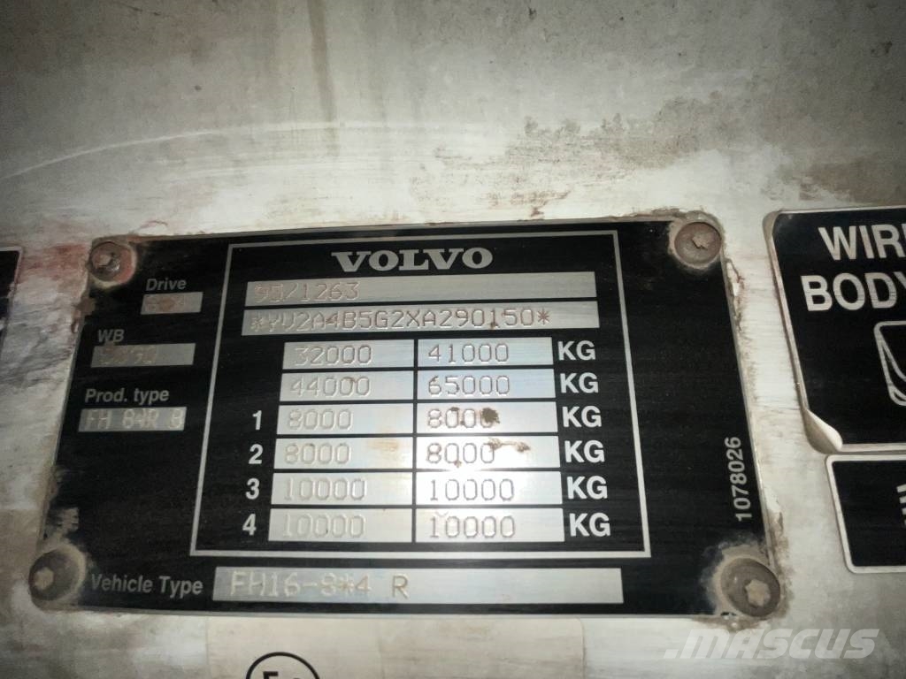 Volvo FH 16 520 8X4 Rol kiper kamioni sa kukom za podizanje tereta