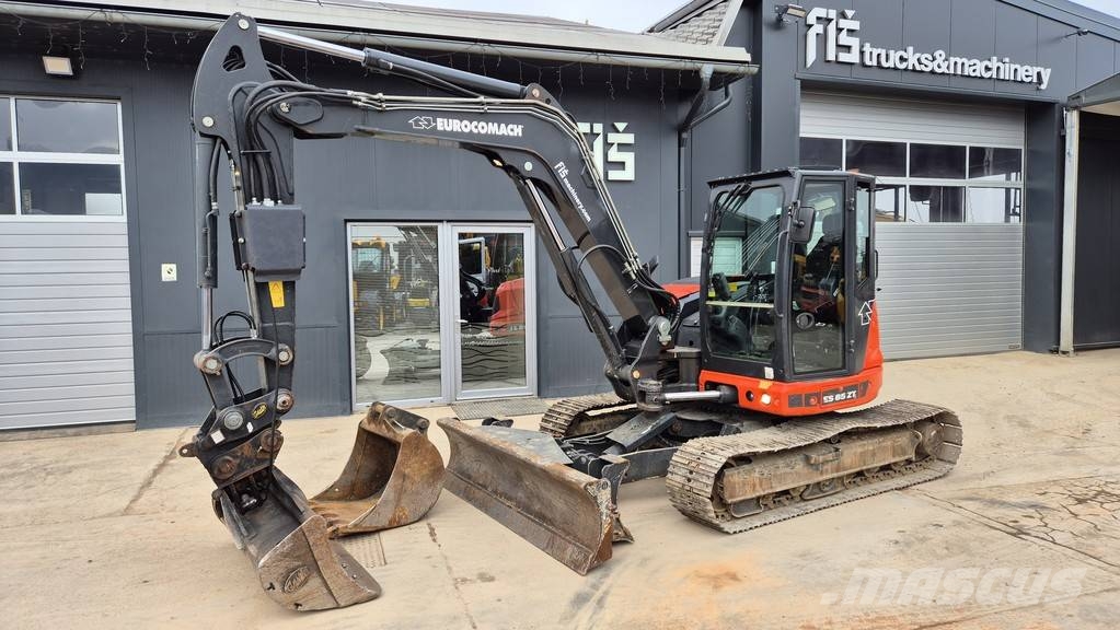 Eurocomach ES85ZT - 6 SIDED PLOUGH - 2018 YEAR - 2960 HOURS Midi rýpadla 7t - 12t