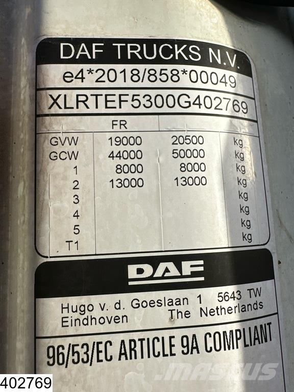 DAF XG 480 EURO 6, ACC, Standairco Trekkvogner
