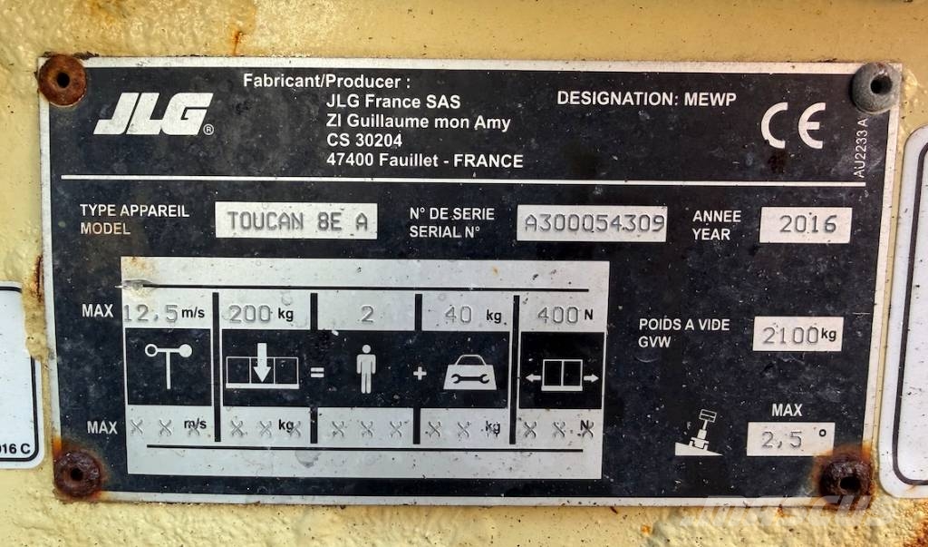 JLG Toucan 8E A ** A REPARER** Personenliften en invalideliften