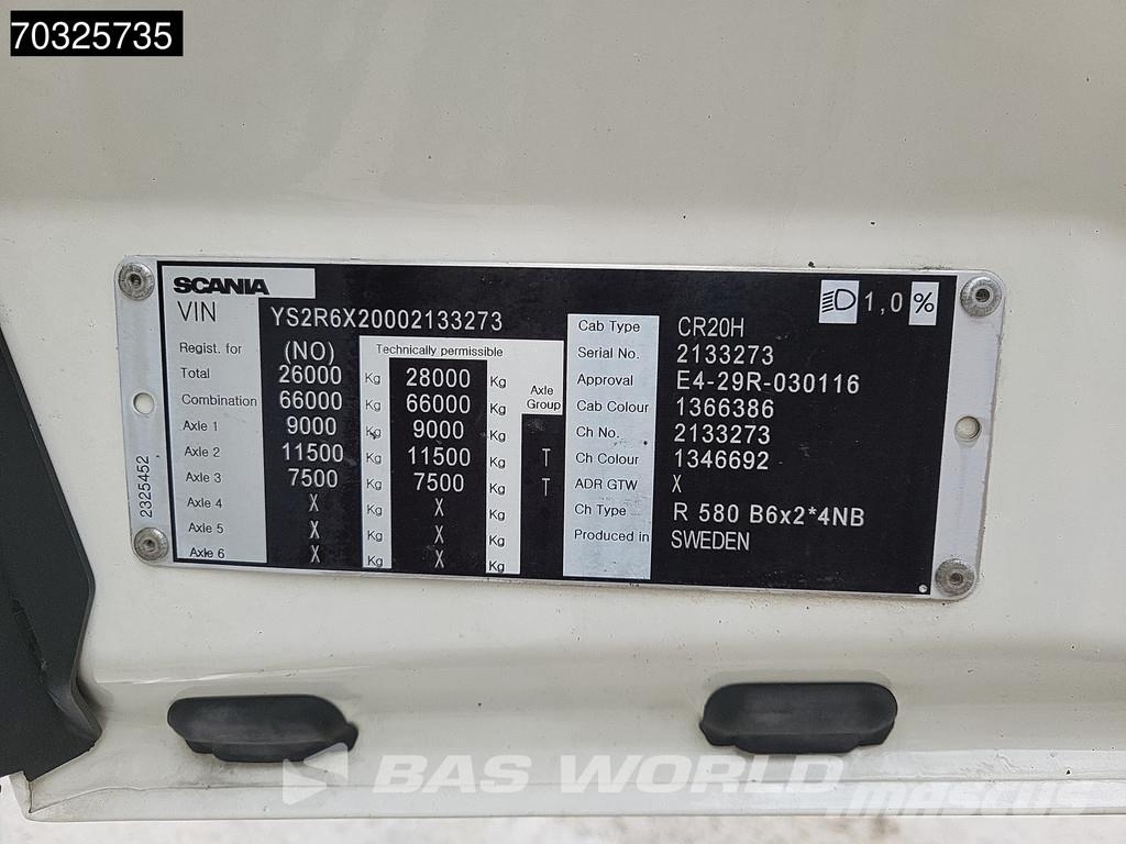 Scania R580 R 6X2 V8 Full Air 6x2*4 Lift+Steering Axle Eu Вантажівки з гаковим підйомом
