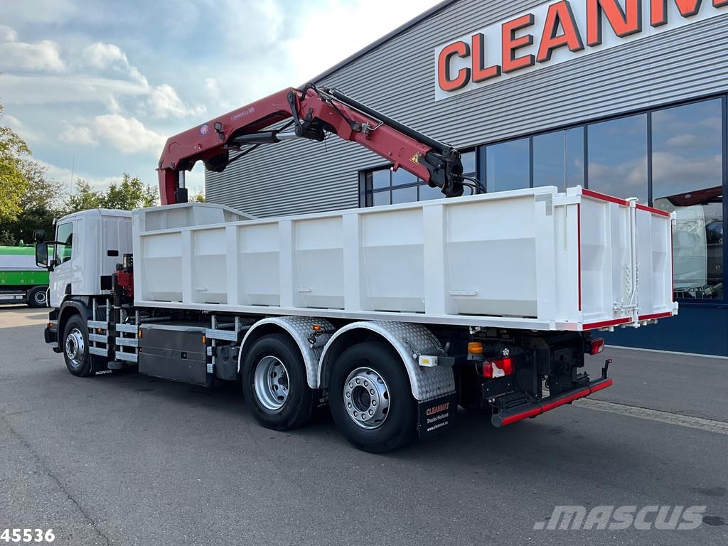 Scania P 340 Euro 6 CNG HMF 25 Tonmeter laadkraan Kiper tovornjaki