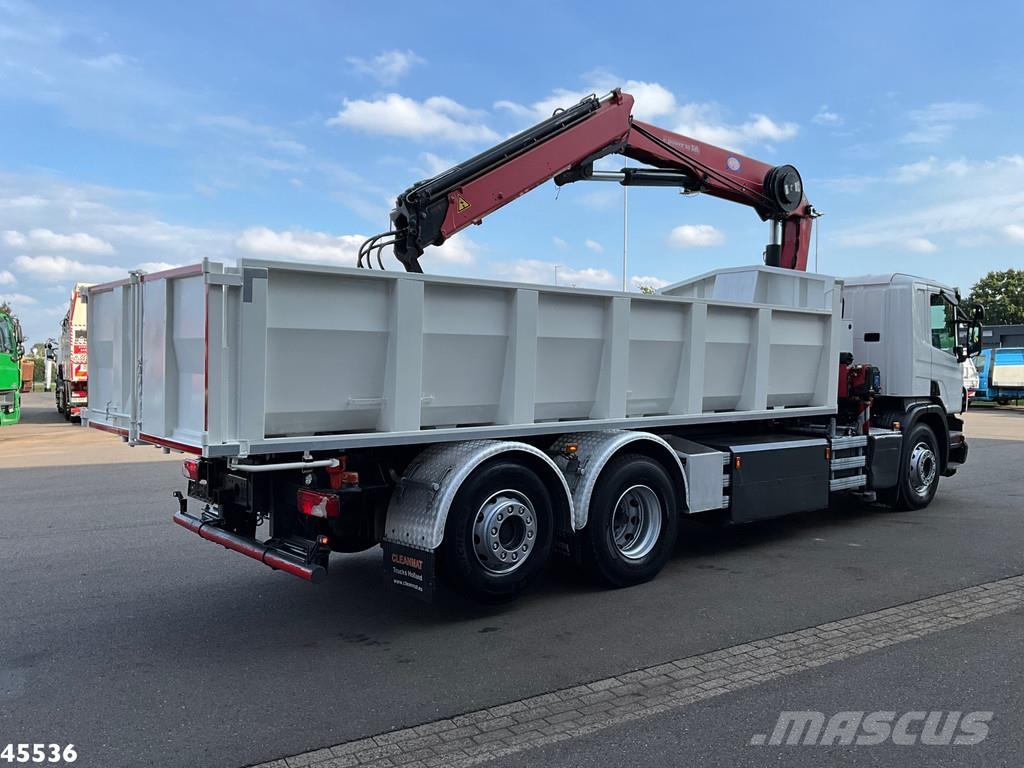 Scania P 340 Euro 6 CNG HMF 25 Tonmeter laadkraan Kiper tovornjaki