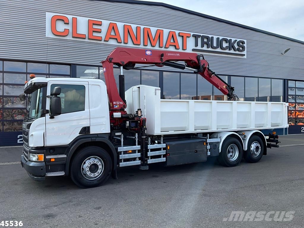 Scania P 340 Euro 6 CNG HMF 25 Tonmeter laadkraan Kiper tovornjaki