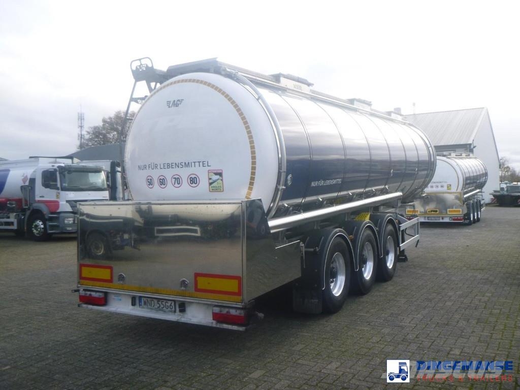 LAG Food tank inox 32m3 / 3 comp + pump + steam heatin 油罐半挂车