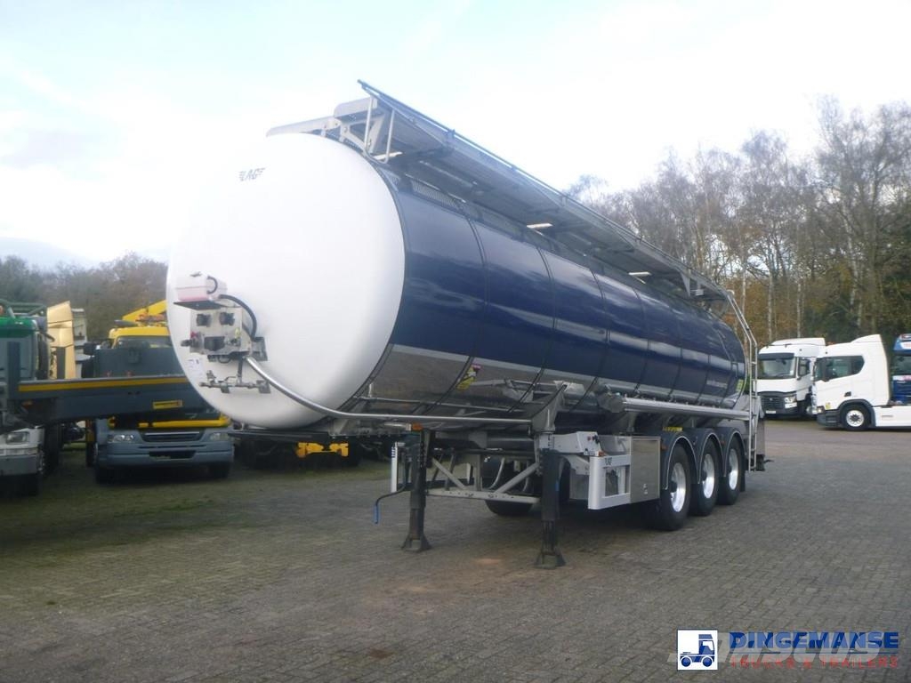 LAG Food tank inox 32m3 / 3 comp + pump + steam heatin 油罐半挂车