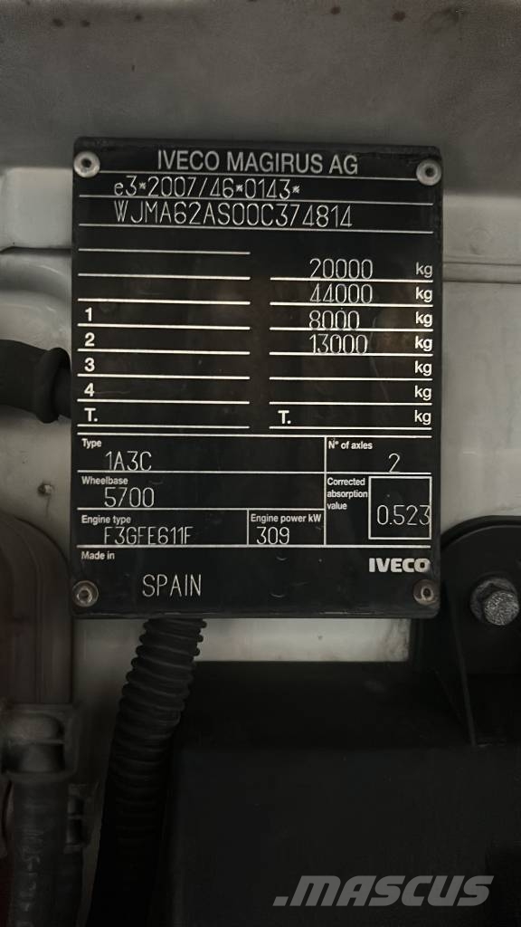Iveco Stralis 190 S42 クレーントラック、ユニック車