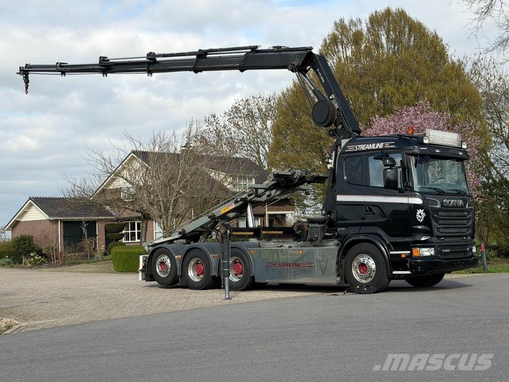 Scania R580 V8 8x4 !!TRIPLE HIAB 24 TM CRANE!!CONTAINERSY Camiones polibrazo