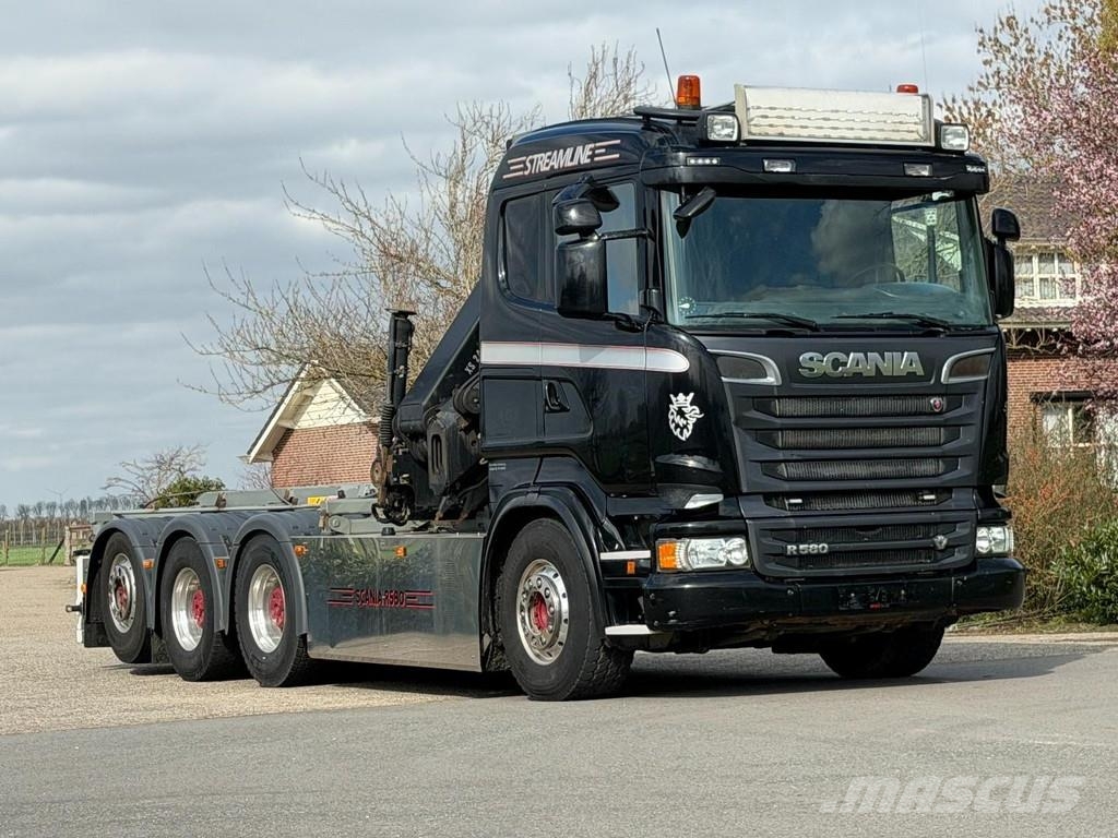 Scania R580 V8 8x4 !!TRIPLE HIAB 24 TM CRANE!!CONTAINERSY Camiones elevadores de gancho
