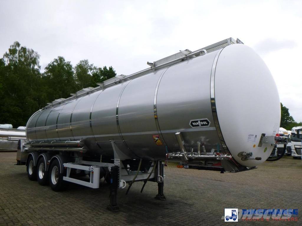 Van Hool Food tank inox 36 m3 / 4 comp + pump Tanktrailer