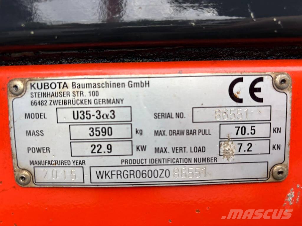 Kubota U 35-3 A 2 bakken Mini ekskavatori < 7 t