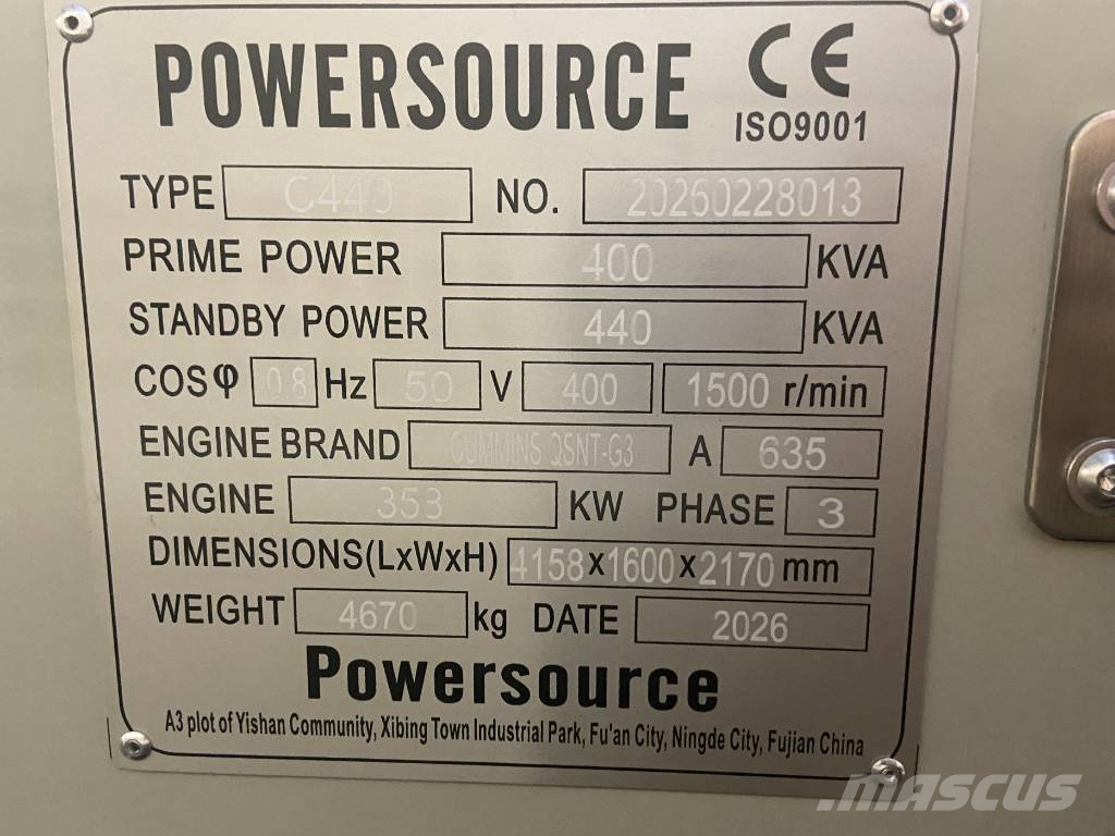 Cummins QSNT-G3 - 440 kVA Generator - DPX-19844 ディーゼル発電機