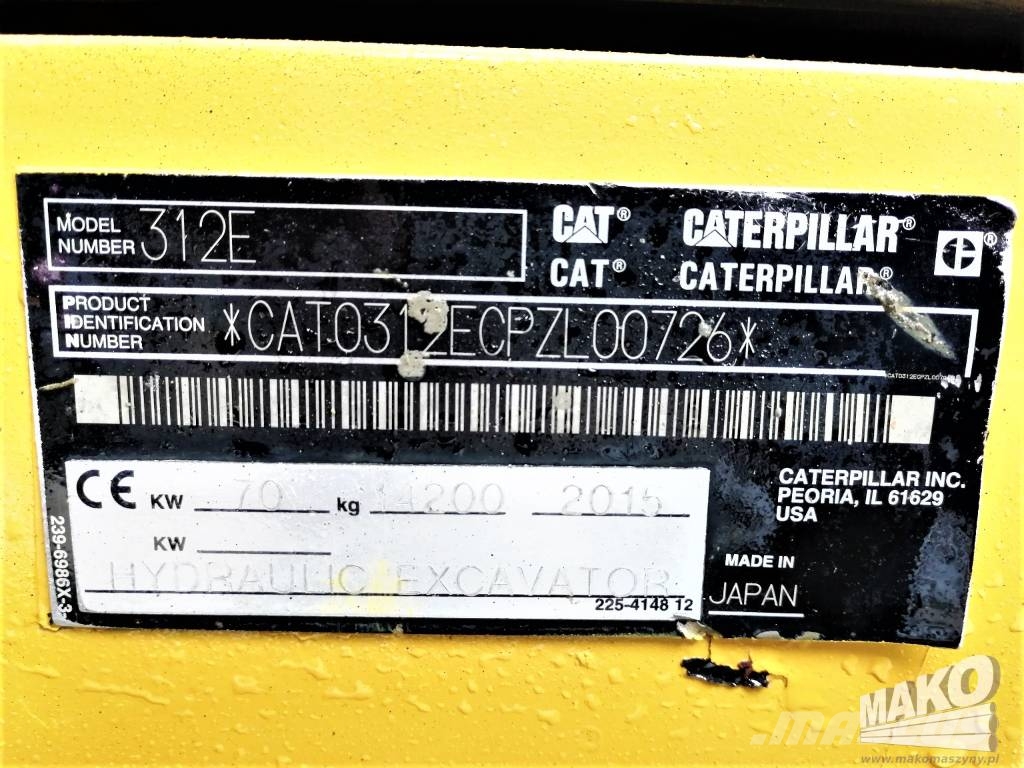 CAT 312 E Rupsgraafmachines