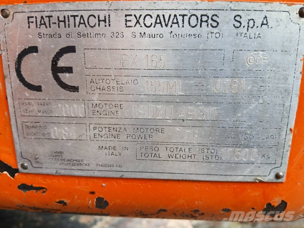 Hitachi EX 165 LC Escavadeiras de esteiras