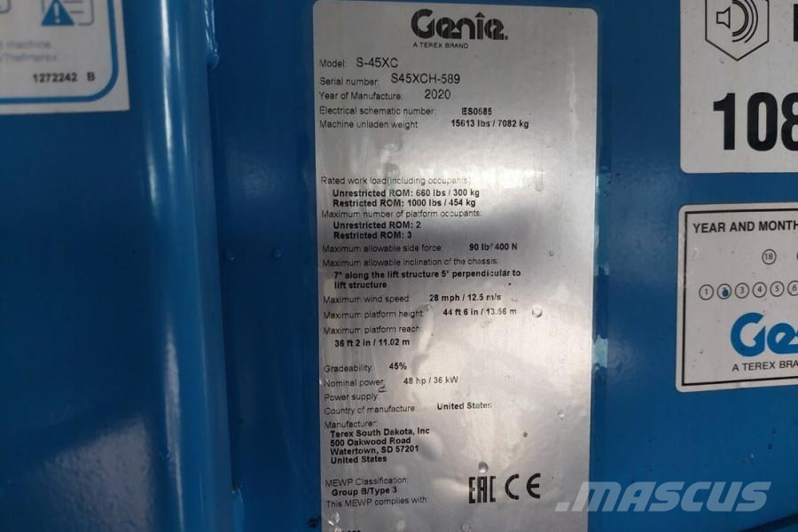 Genie S45XC Valid inspection, *Guarantee! 15.5m Working Telescopic boom lifts