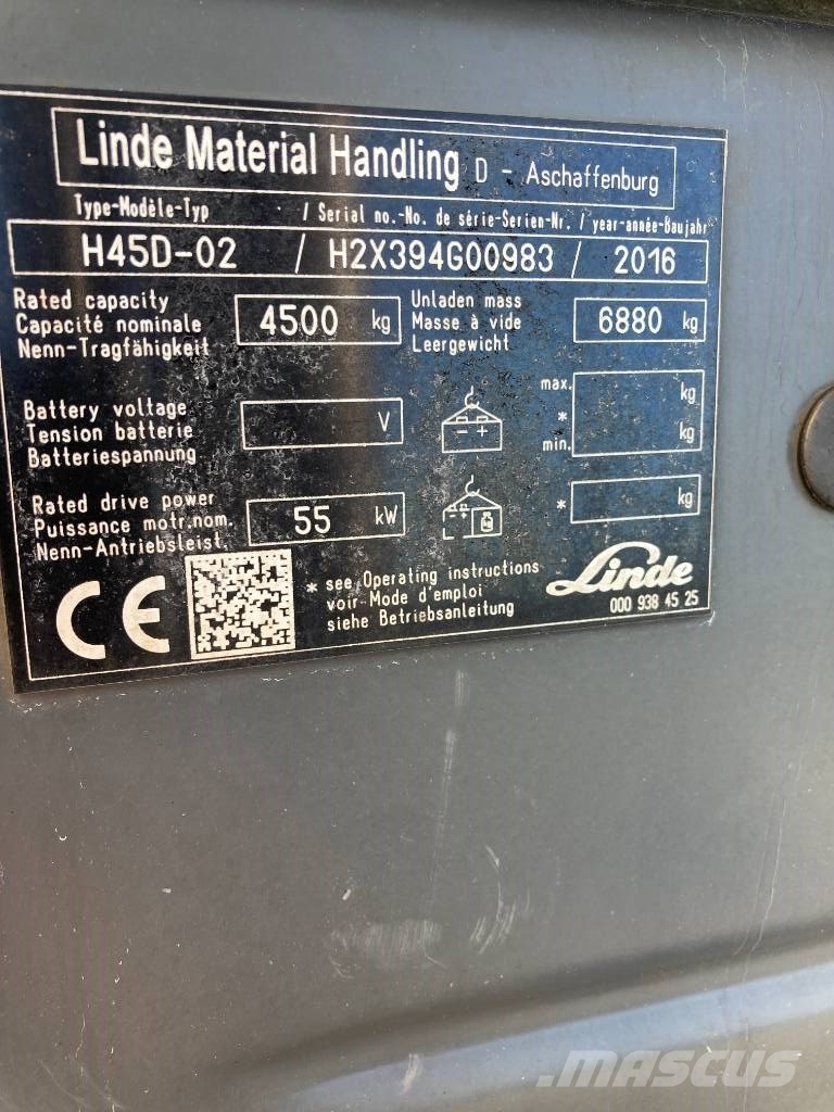 Linde H45D/394 디젤 지게차