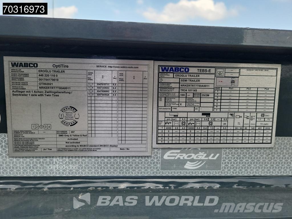 Eroglu 1 Axle Trucktransporter SAF Winch Semirremolques de carga baja