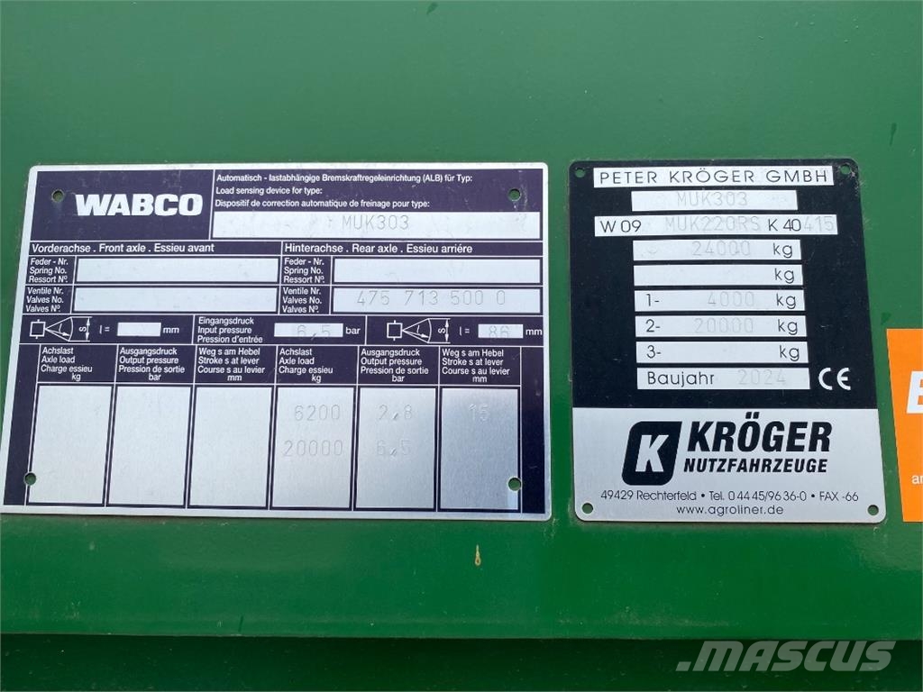 Kröger MUK 303 Remolques con caja de volteo