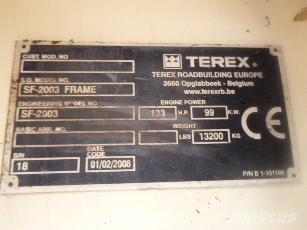 Terex SF2003 Slipform Paver Betonelosztó gém