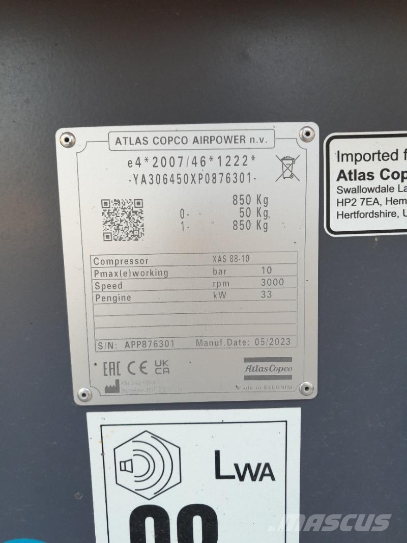 Atlas Copco AC Kompressor XAS88-10 PACE Compresoras