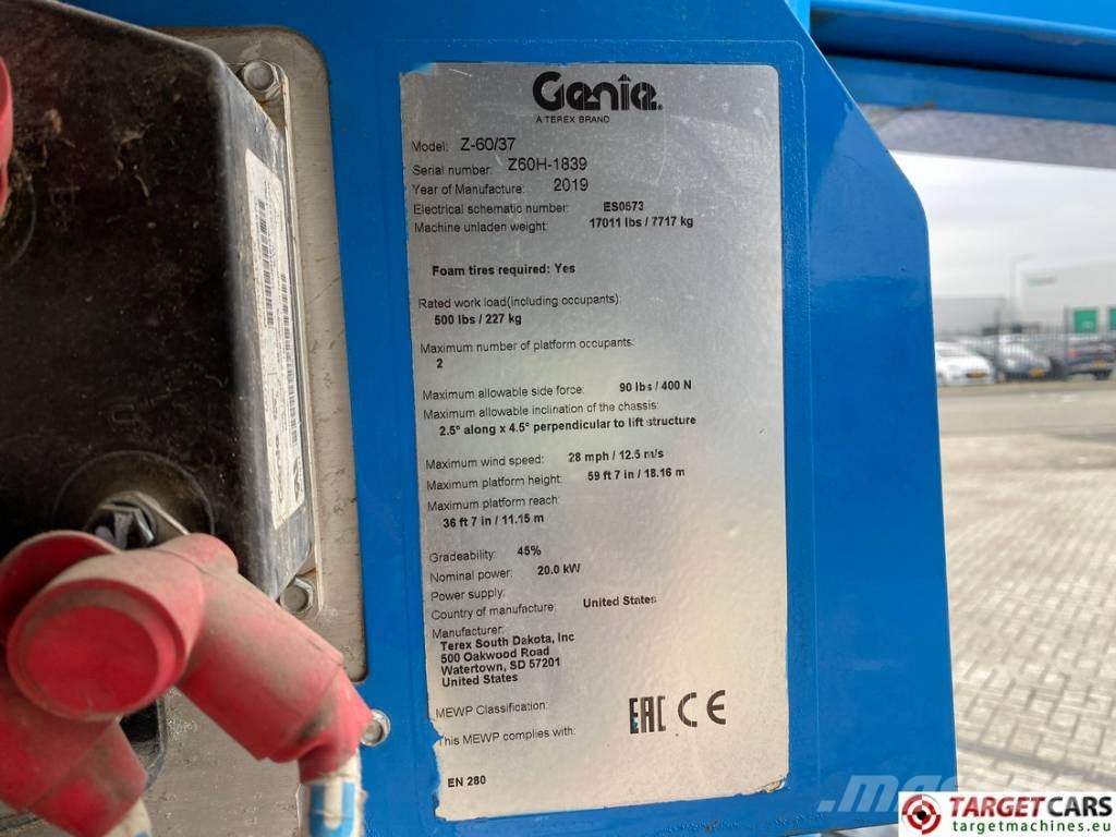 Genie Z-60/37FE HyBrid Z60 FE Articulated Boom Lift 20M Zglobne podizne platforme